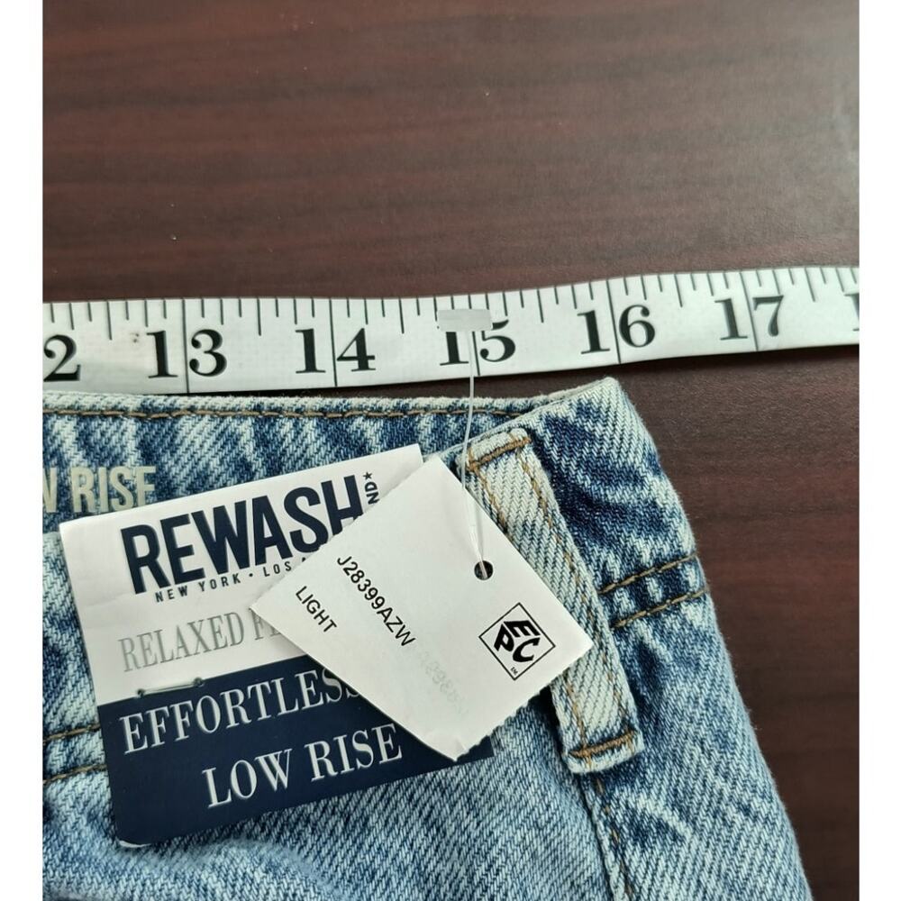 Rewash Low Rise Relaxed Flare Jeans Women's Size 3/26 Light Wash Raw Hem Denim - Picture 11 of 16